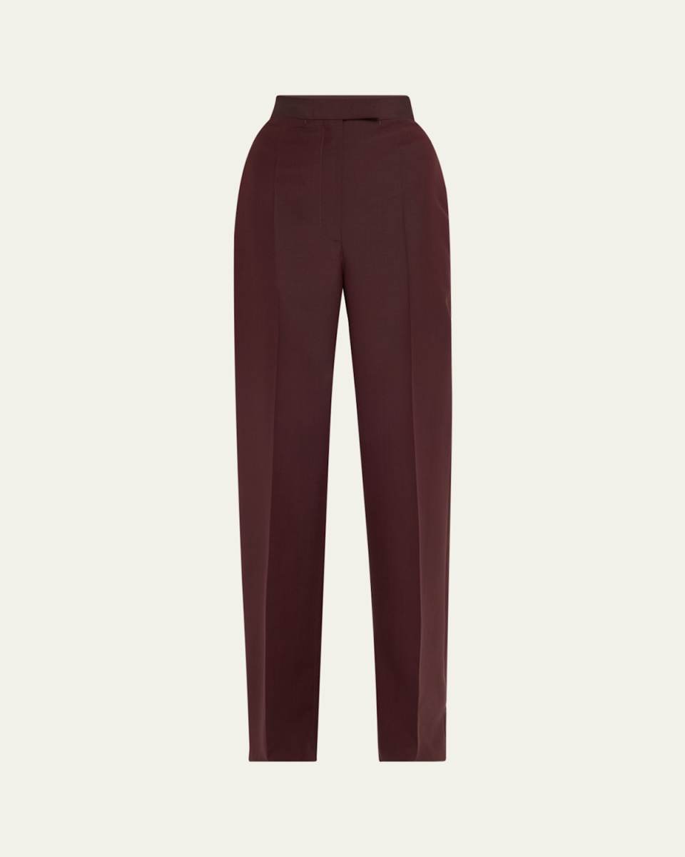 High-Rise Wide-Leg Wool Trousers